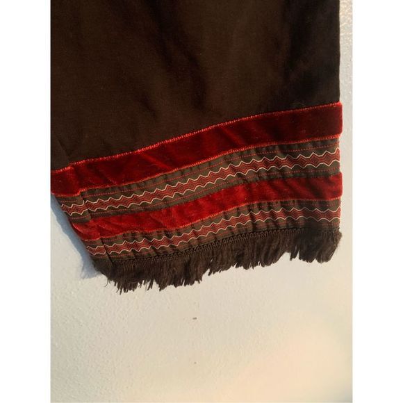 Vintage EDC by Esprit Black Pants with Red Velvet Tassel Bottoms - Picture 2 of 4